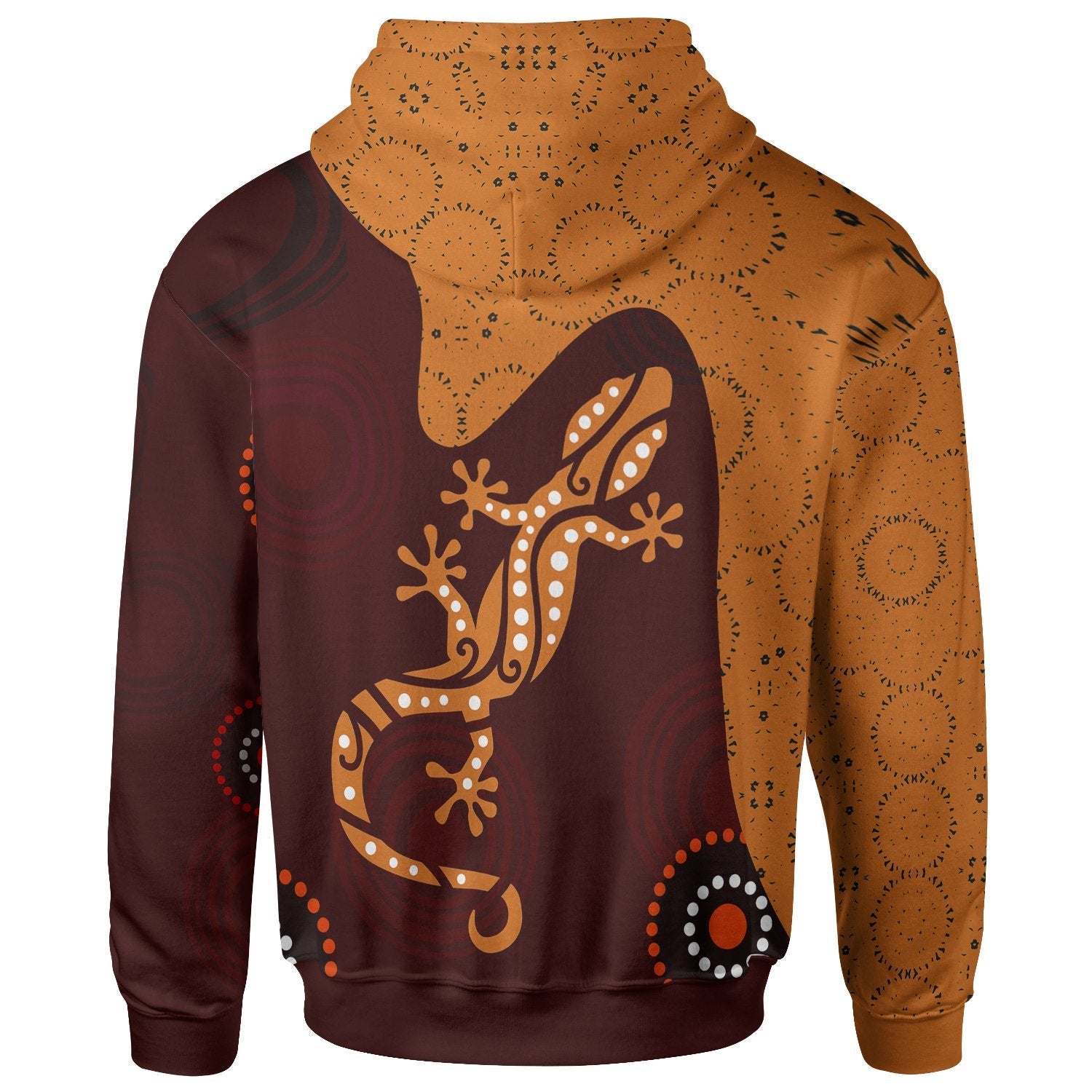 Aboriginal Hoodie - Lizard in Aboriginal Dreaming - Vibe Hoodie Shop