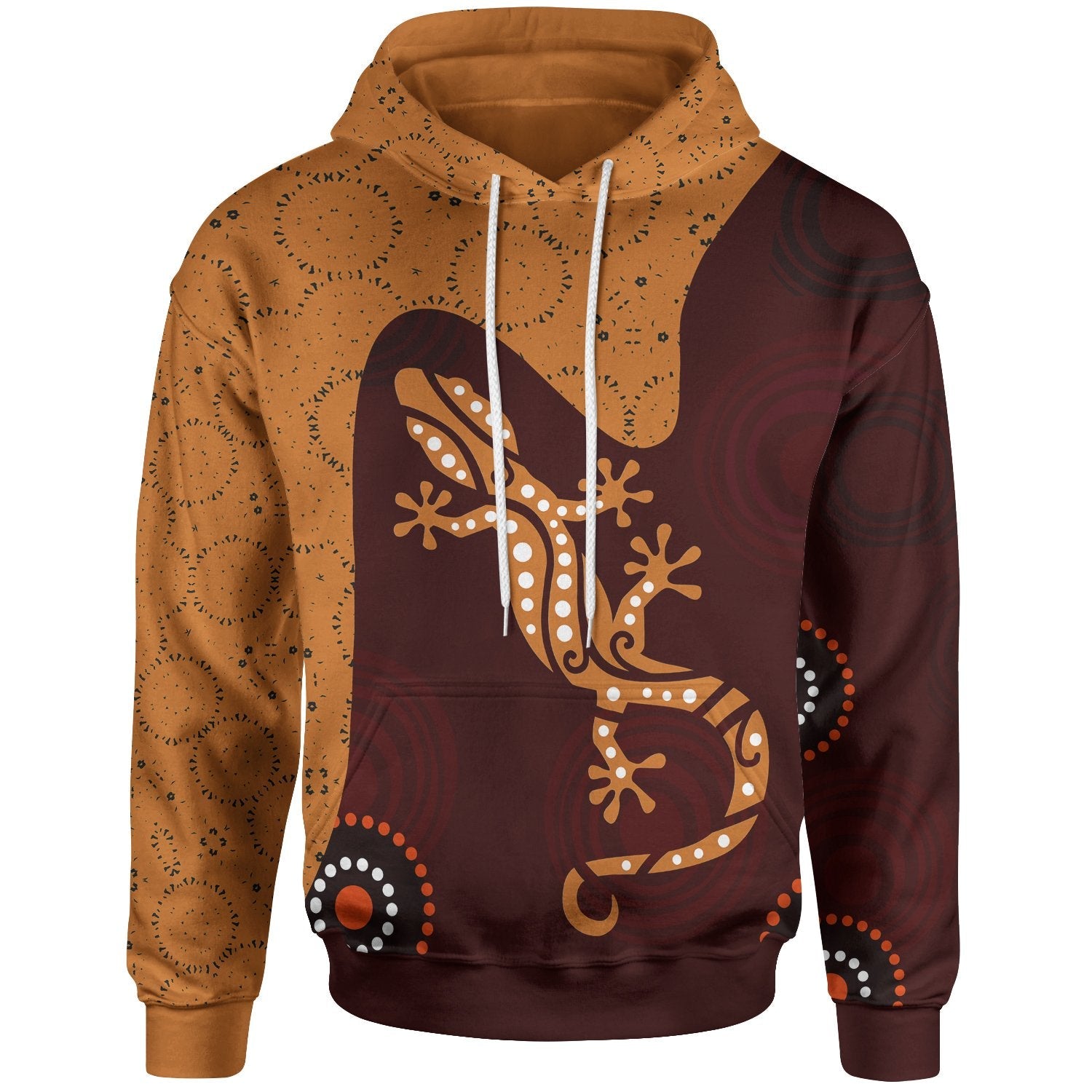 Aboriginal Hoodie - Lizard in Aboriginal Dreaming - Vibe Hoodie Shop