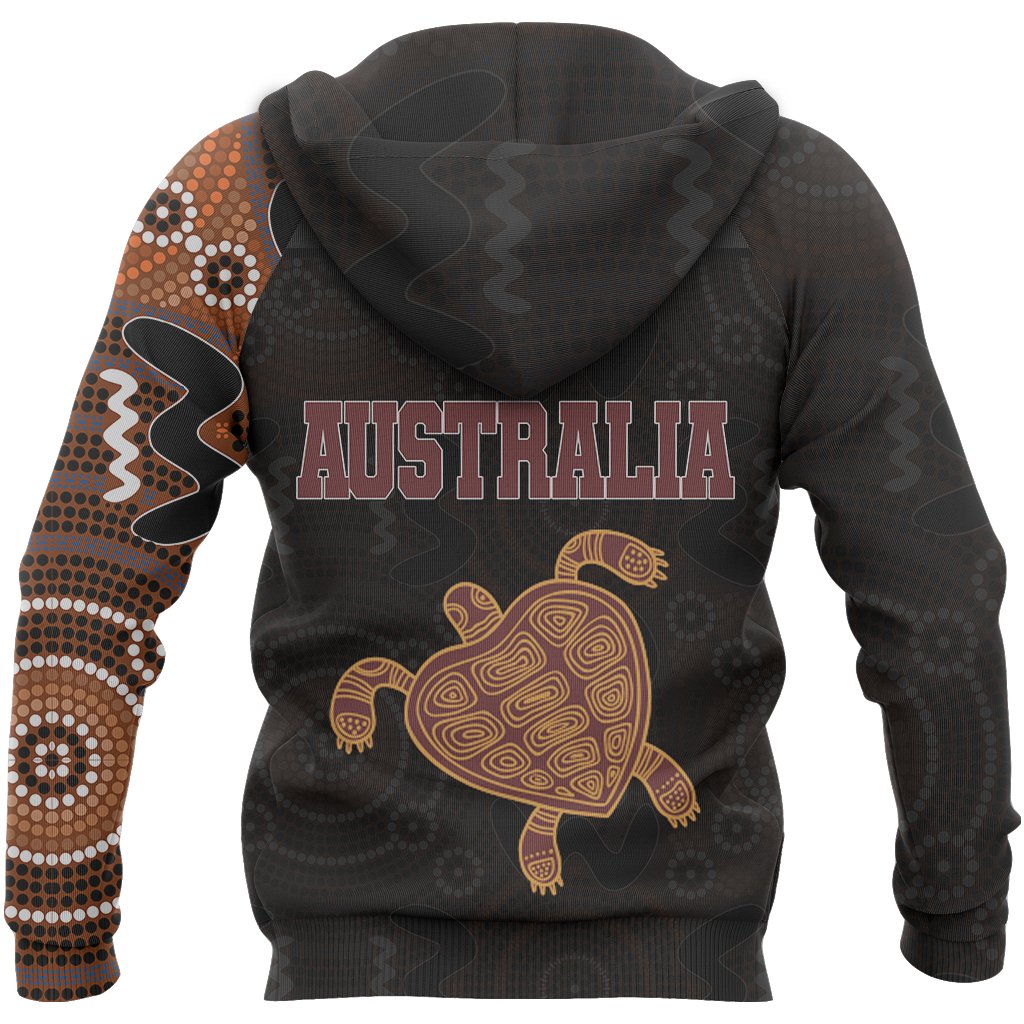 Aboriginal Zip Up Hoodie, Turtle Patterns Australia Dot Painting - Vibe Hoodie Shop