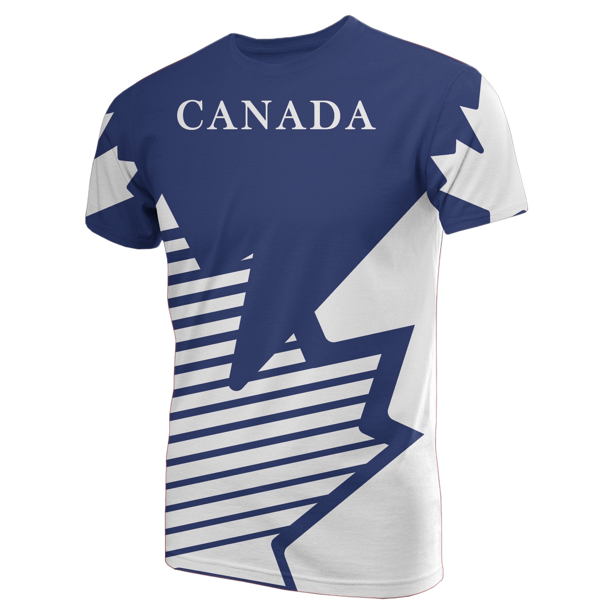 Canada Maple Leaf T shirt Sport Line Blue - Vibe Hoodie Shop