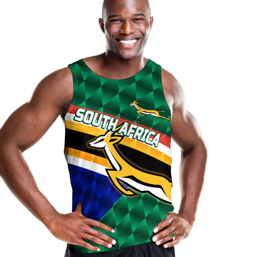 South Africa Men Tank Top Springboks Rugby Sporty Style - Vibe Hoodie Shop