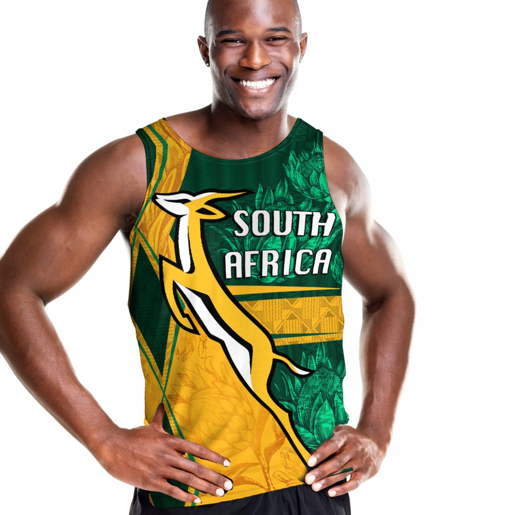 South Africa Men Tank Top Springboks Rugby Be Fancy - Vibe Hoodie Shop