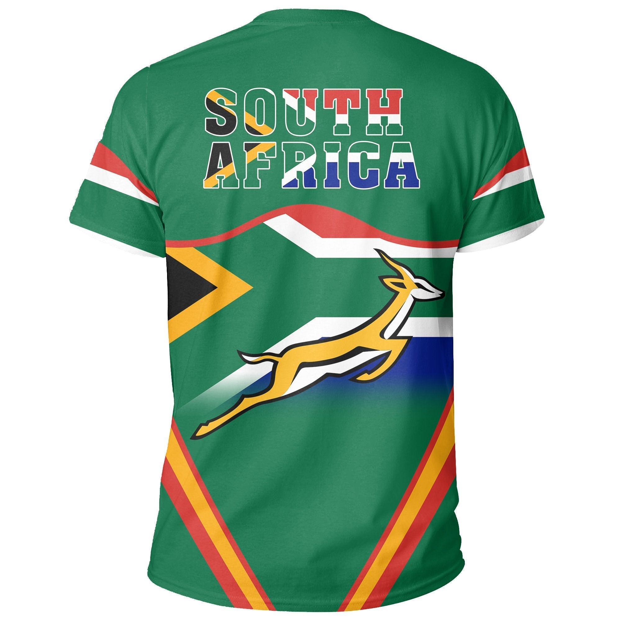 South Africa Flag Springboks T shirt Line Sport - Vibe Hoodie Shop