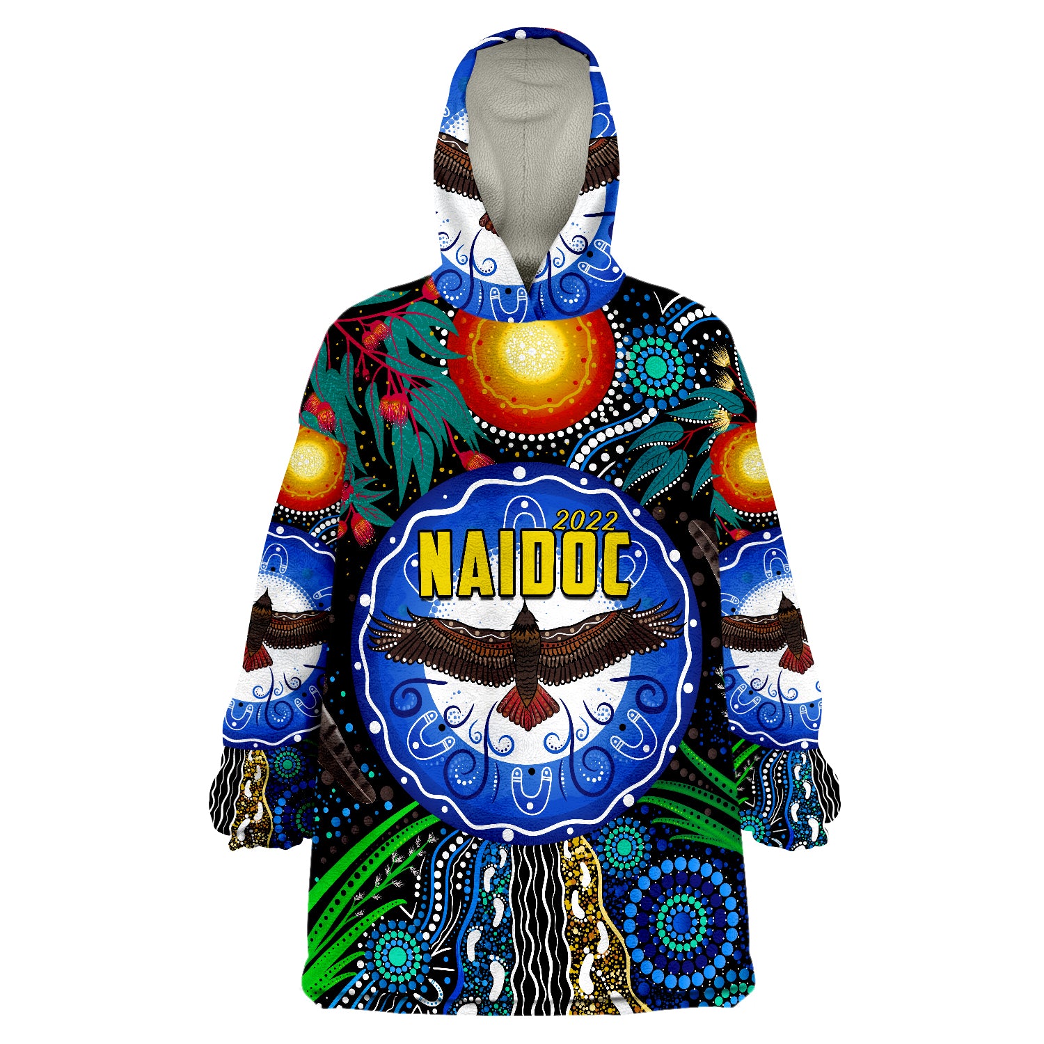 NAIDOC 2022 Get Up Stand Up Show Up Wearable Blanket Hoodie - Vibe Hoodie Shop