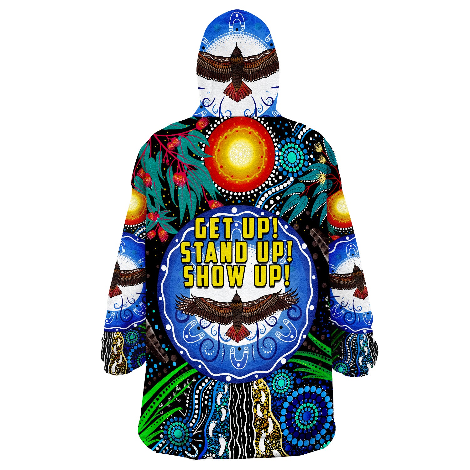 NAIDOC 2022 Get Up Stand Up Show Up Wearable Blanket Hoodie - Vibe Hoodie Shop