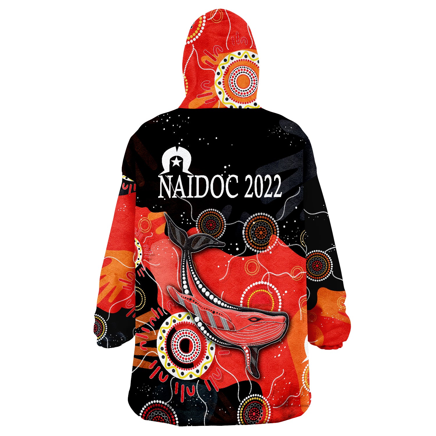 NAIDOC 2022 Week - Whale Aboriginal Style Wearable Blanket Hoodie - Vibe Hoodie Shop