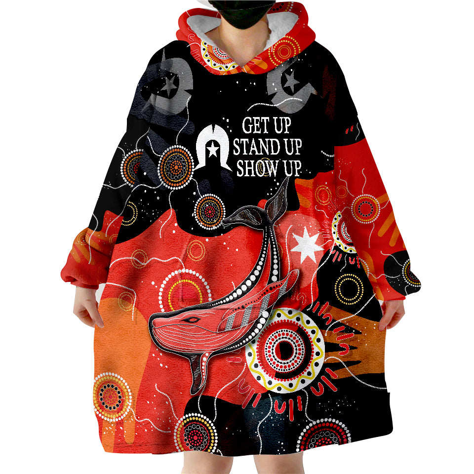 NAIDOC 2022 Week - Whale Aboriginal Style Wearable Blanket Hoodie - Vibe Hoodie Shop