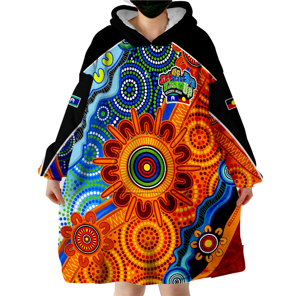 NAIDOC Week 2022 Aboriginal and Torres Strait Islanders Together Wearable Blanket Hoodie - Vibe Hoodie Shop