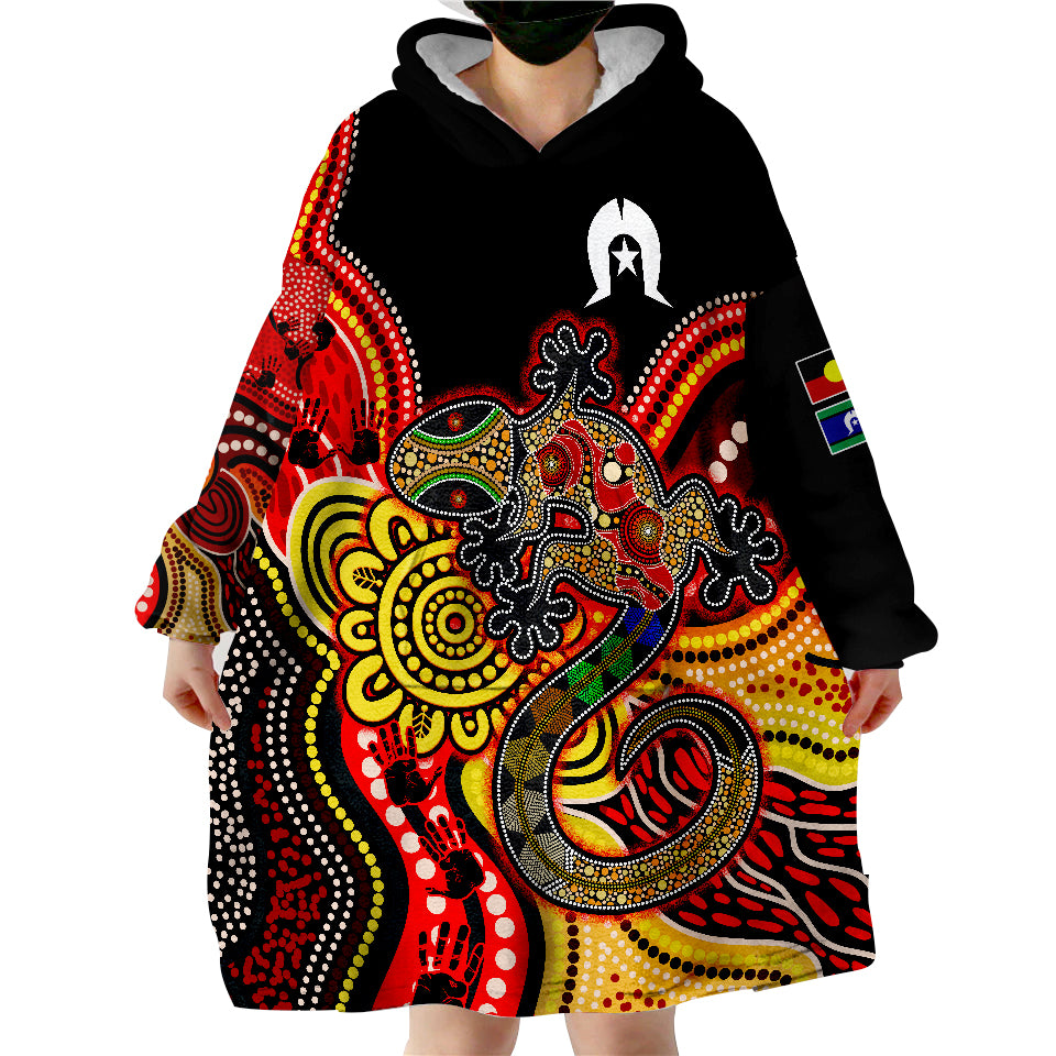 NAIDOC Week 2022 Aboriginal Lizard Always Proud History Wearable Blanket Hoodie - Vibe Hoodie Shop