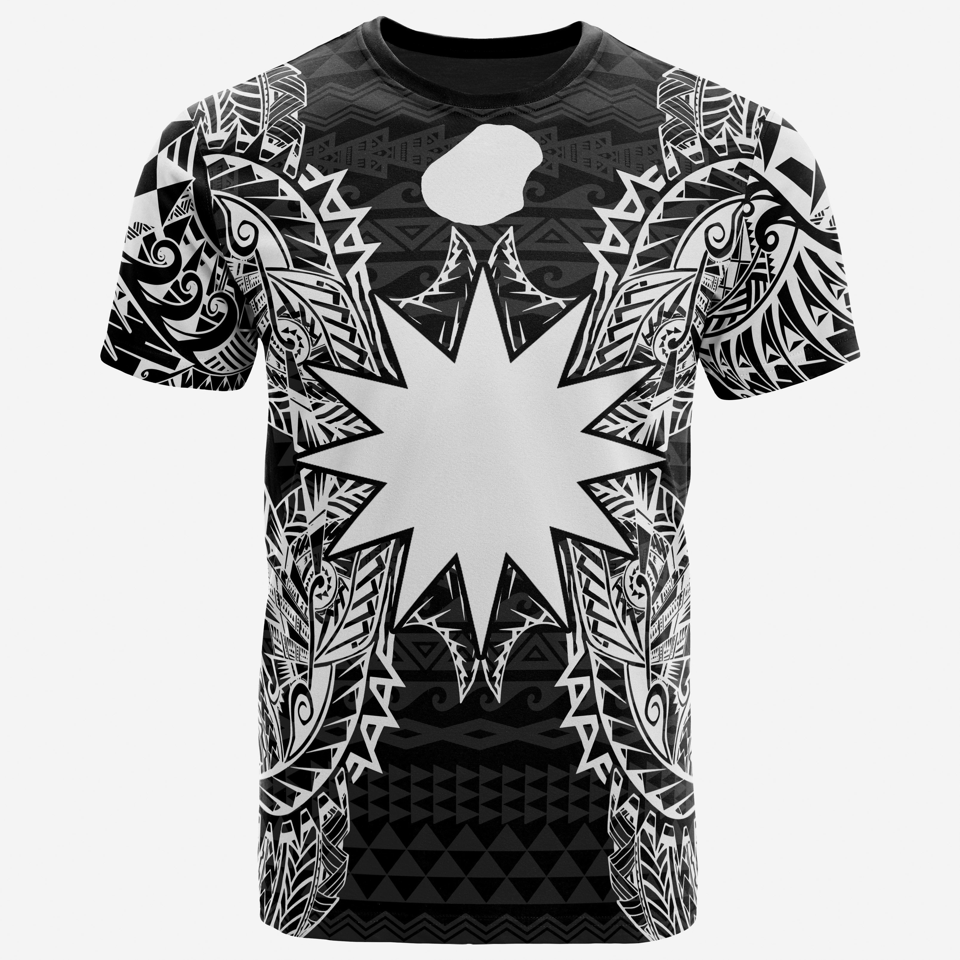 Vibe Hoodie Nauru All T shirt - Nauru FLag Map Polynesian Tattoo White Black - Vibe Hoodie Shop