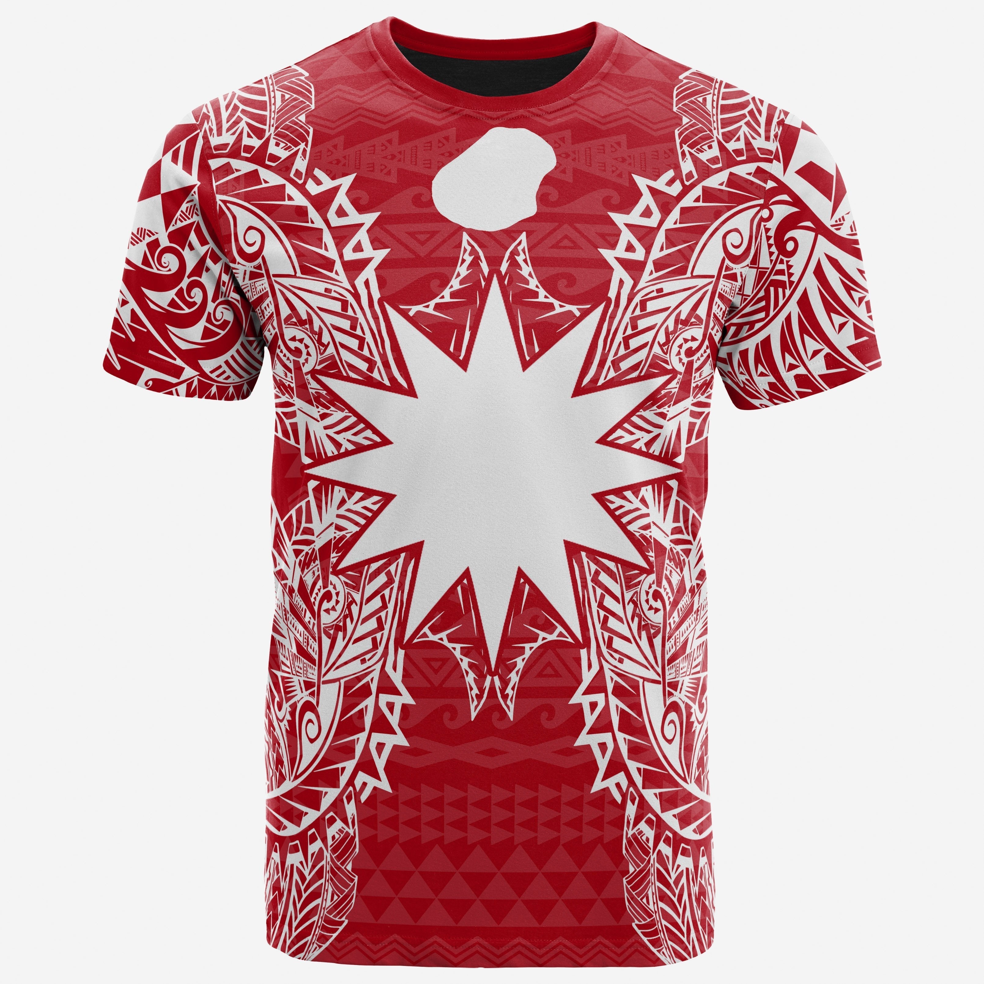 Vibe Hoodie Nauru All T shirt - Nauru FLag Map Polynesian Tattoo Red White - Vibe Hoodie Shop
