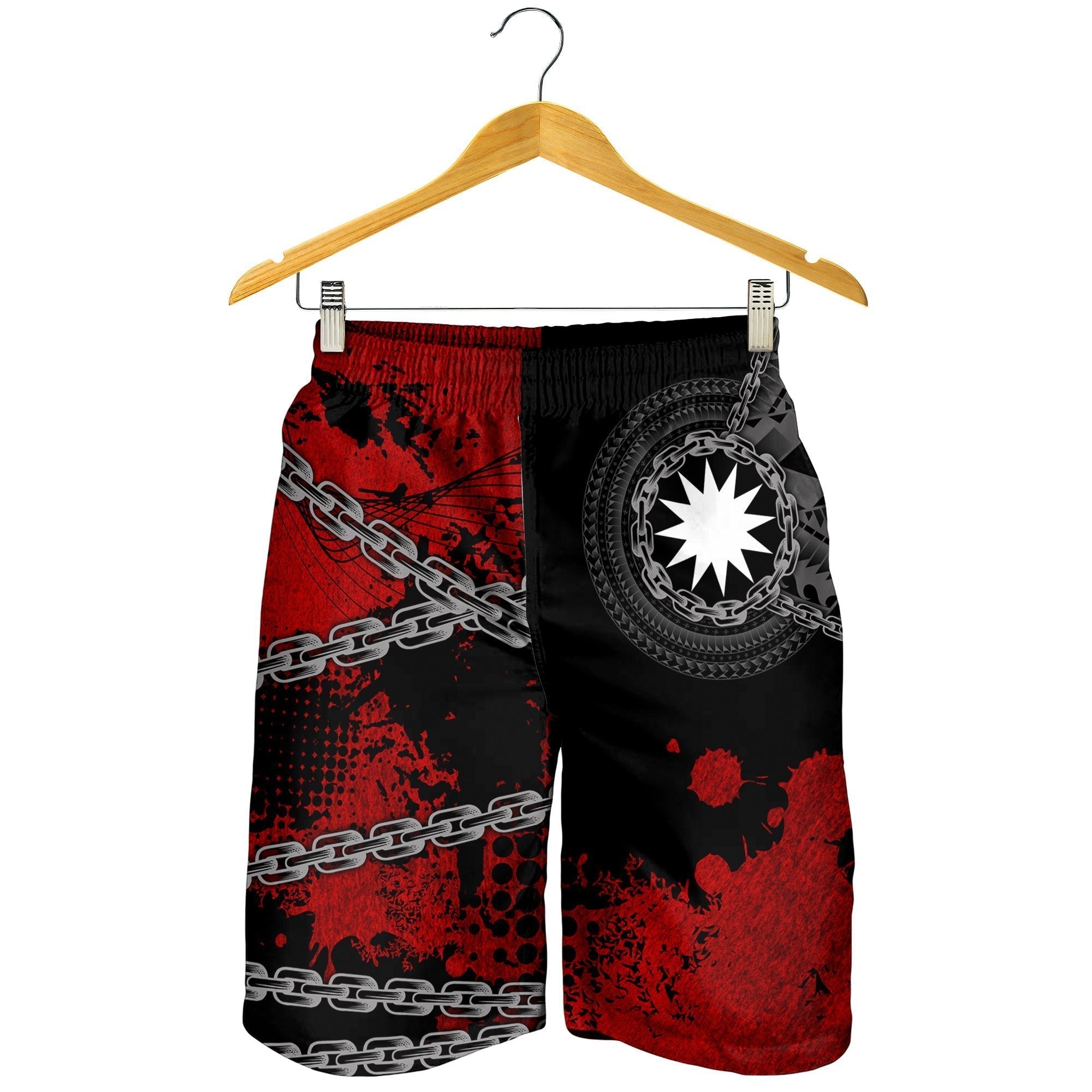 Nauru Polynesian Men's Shorts - Polynesian Chain Style - Vibe Hoodie Shop