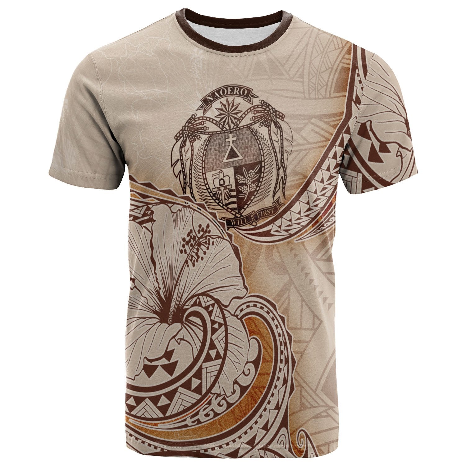 Nauru T shirt - Hibiscus Flowers Vintage Style - Vibe Hoodie Shop