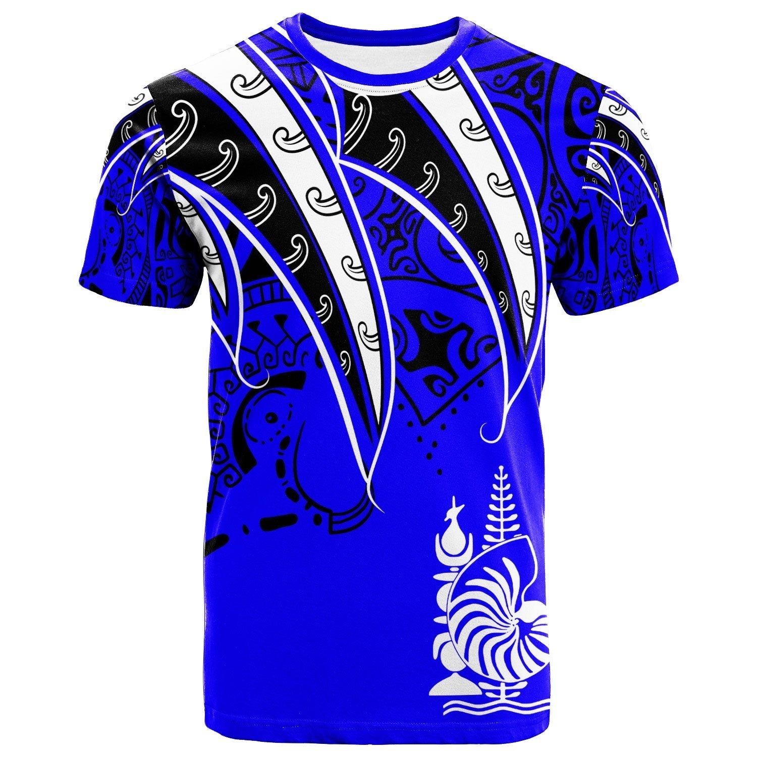 New Caledonia T shirt - Tropical Leaf Blue Color - Vibe Hoodie Shop