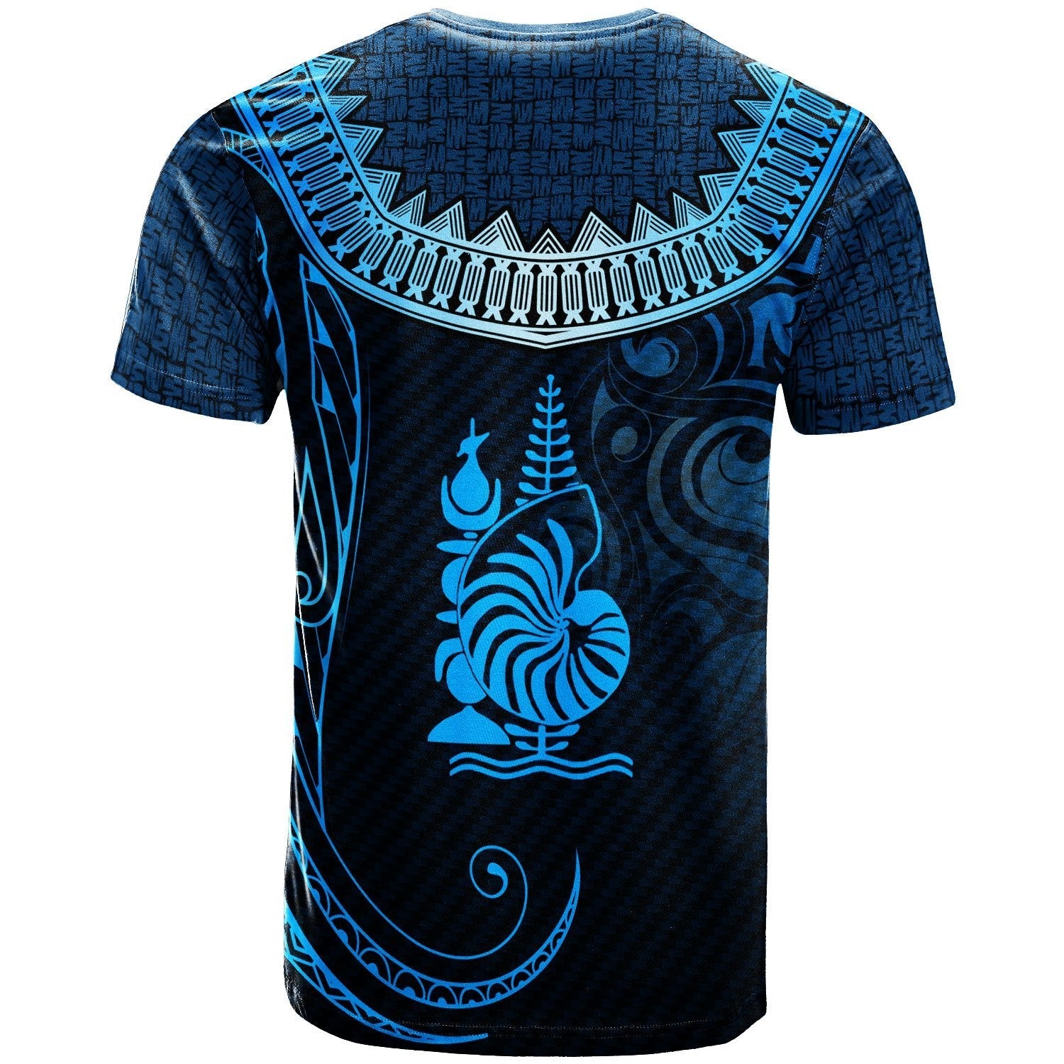 New Caledonia Custom Personalised T - Shirt - Serrated Pattern Blue Color - Vibe Hoodie Shop