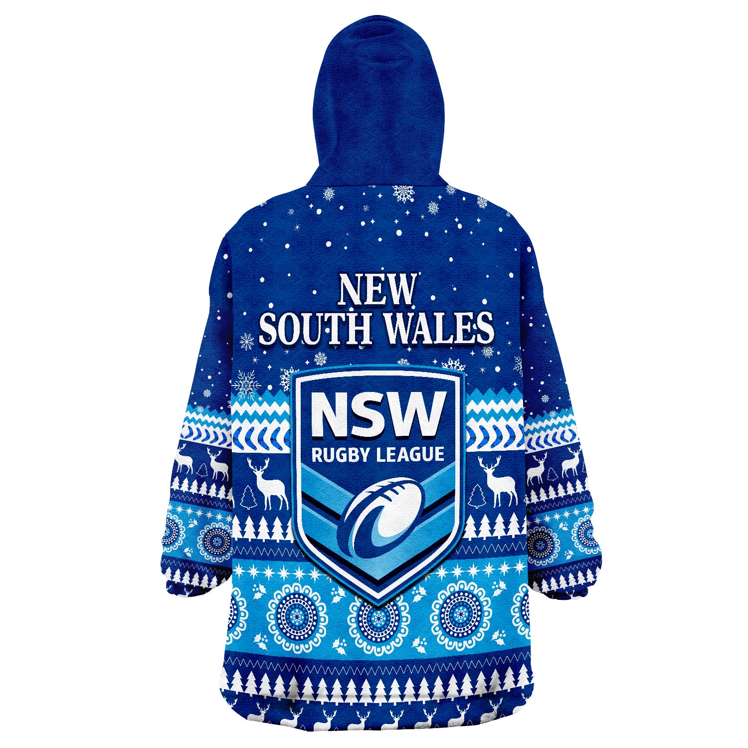 New South Wales Christmas NSW Rugby Indigenous Wearable Blanket Hoodie - Vibe Hoodie Shop
