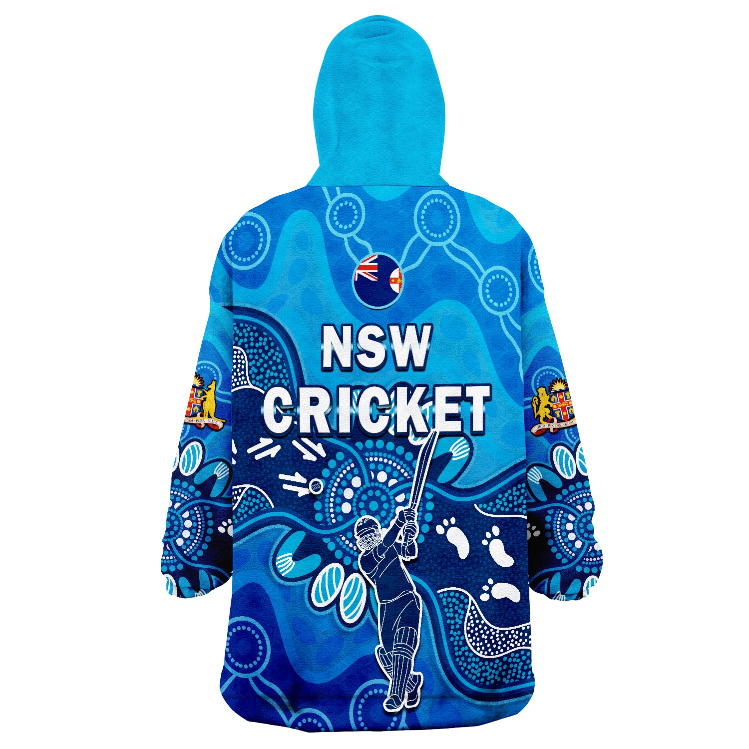 New South Wales Cricket NSW 2022 Aboriginal Art Wearable Blanket Hoodie - Vibe Hoodie Shop