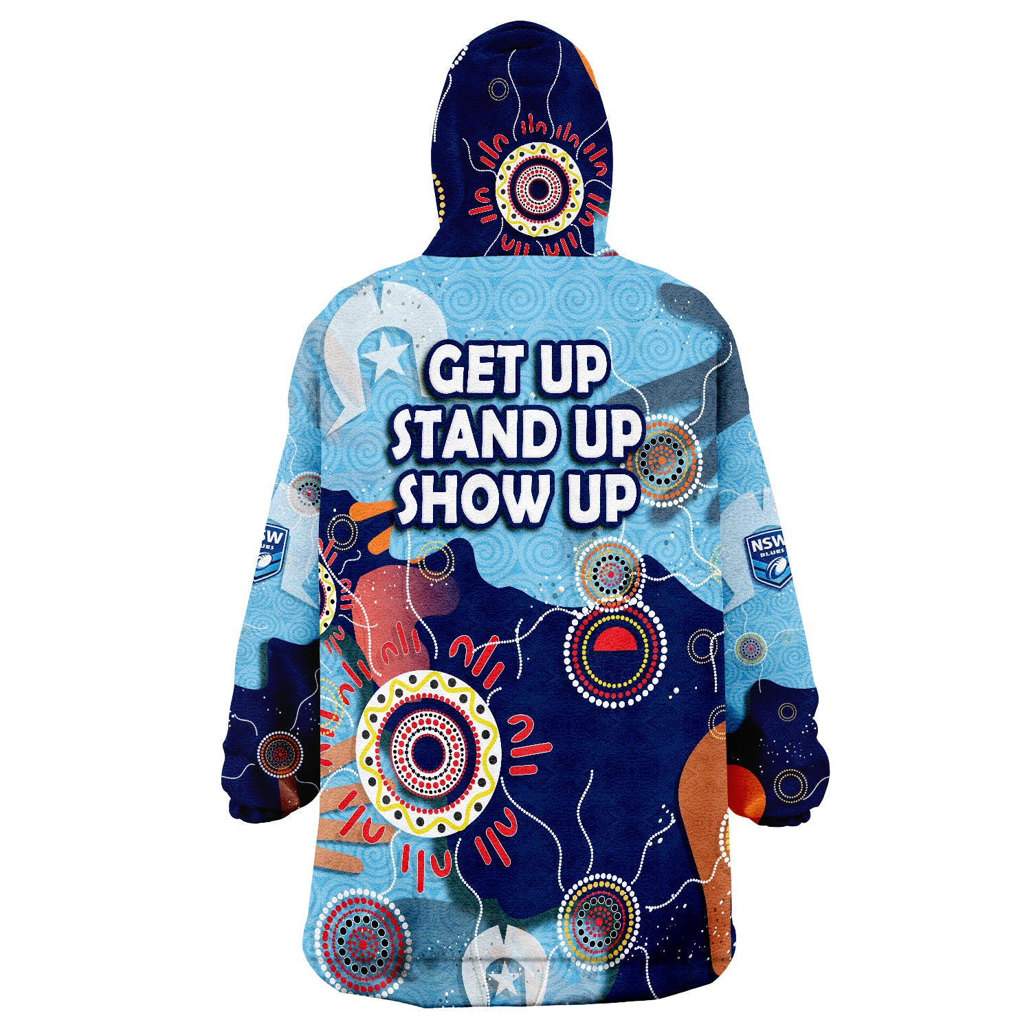 New South Wales NSW Rugby NAIDOC Week 2022 Aboriginal Style Wearable Blanket Hoodie - Vibe Hoodie Shop