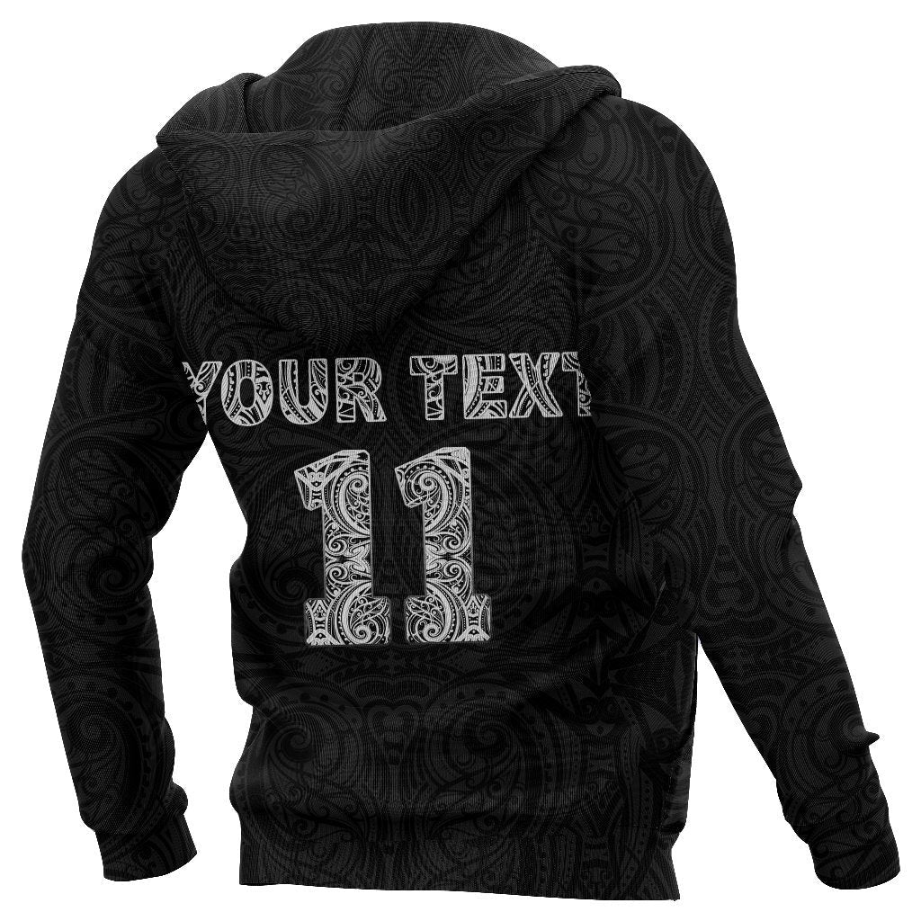 New Zealand Rugby Zip Up Hoodie, Haka Fern Custom Text And Number Zipper Hoodie - Vibe Hoodie Shop