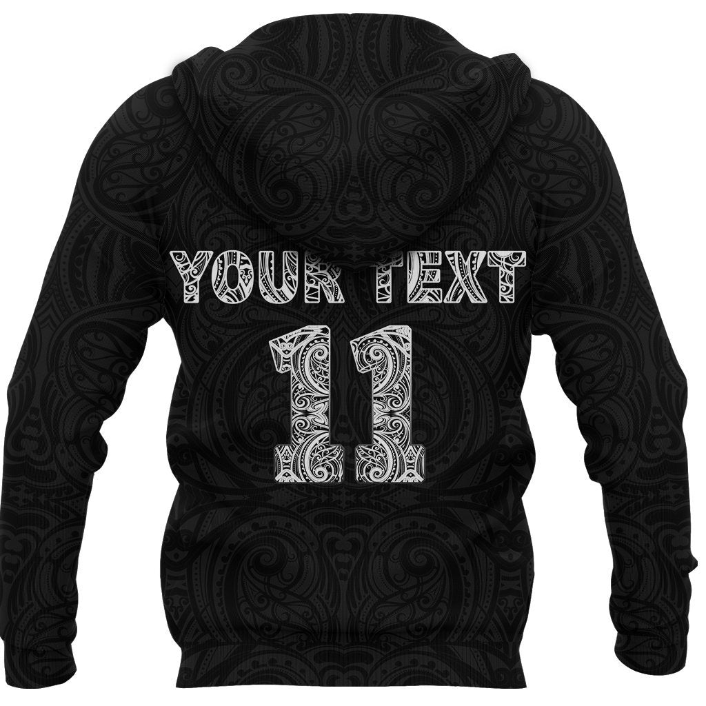New Zealand Rugby Zip Up Hoodie, Haka Fern Custom Text And Number Zipper Hoodie - Vibe Hoodie Shop