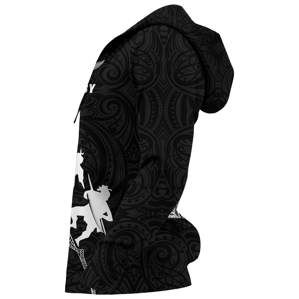 New Zealand Rugby Zip Up Hoodie, Haka Fern Custom Text And Number Zipper Hoodie - Vibe Hoodie Shop