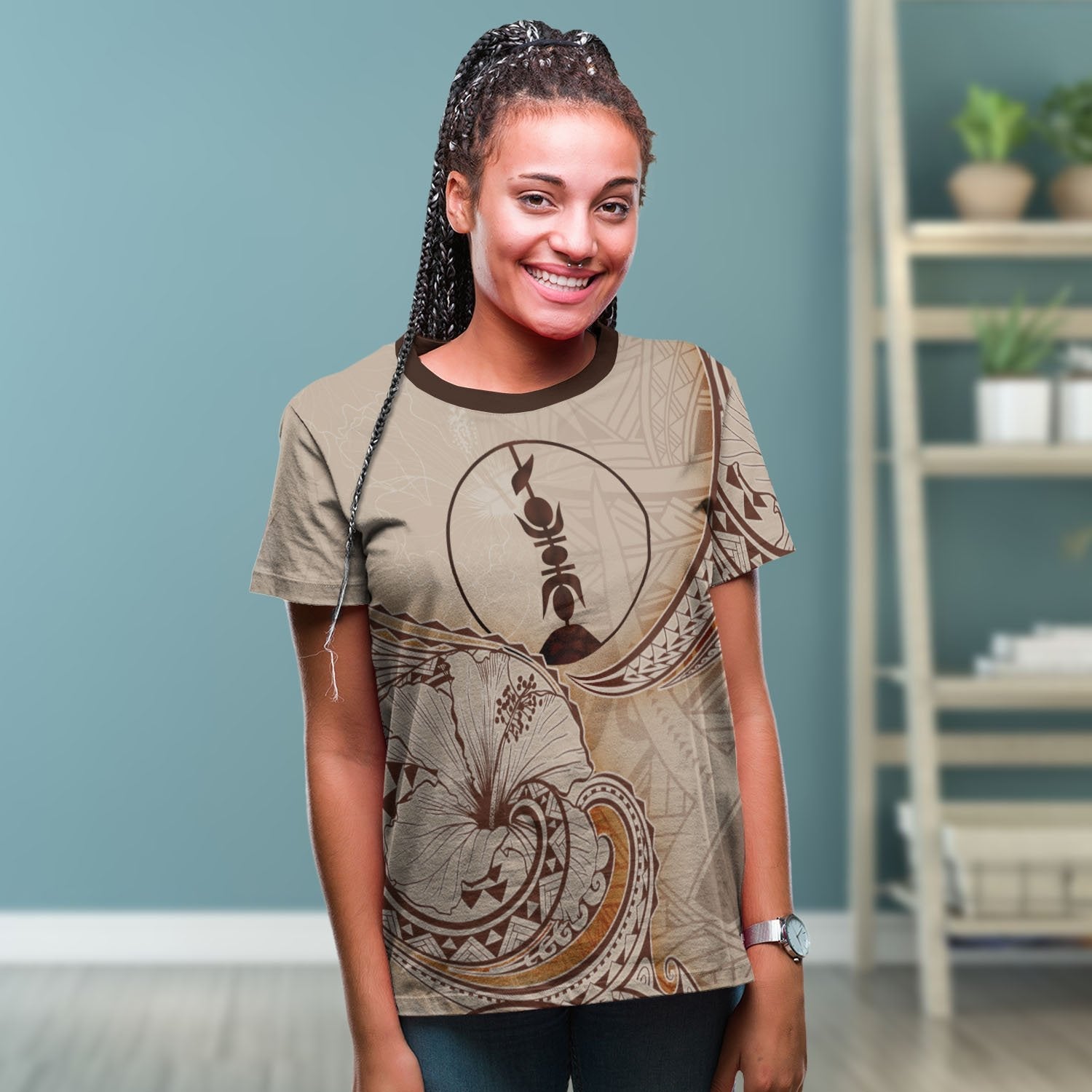 New Caledonia T shirt - Hibiscus Flowers Vintage Style - Vibe Hoodie Shop