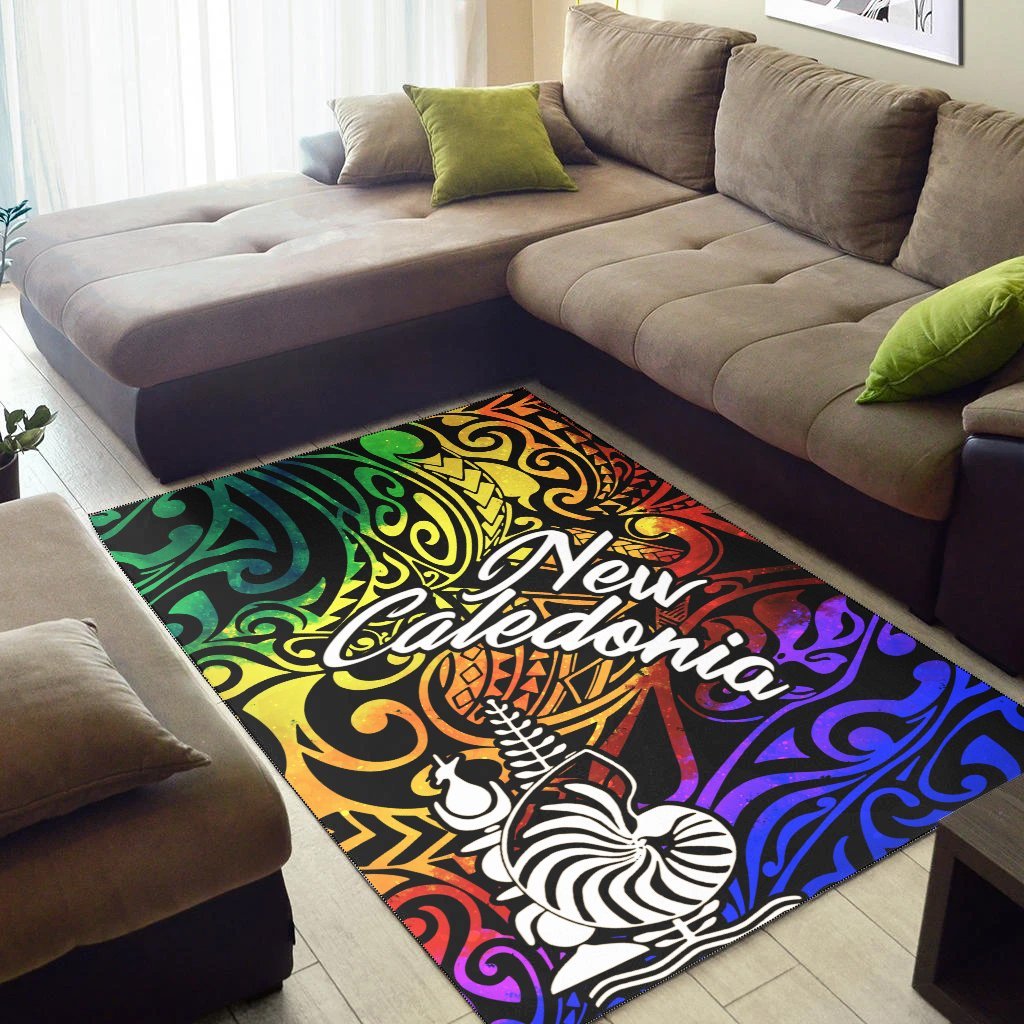 New Caledonia Area Rug - Rainbow Polynesian Pattern - Vibe Hoodie Shop