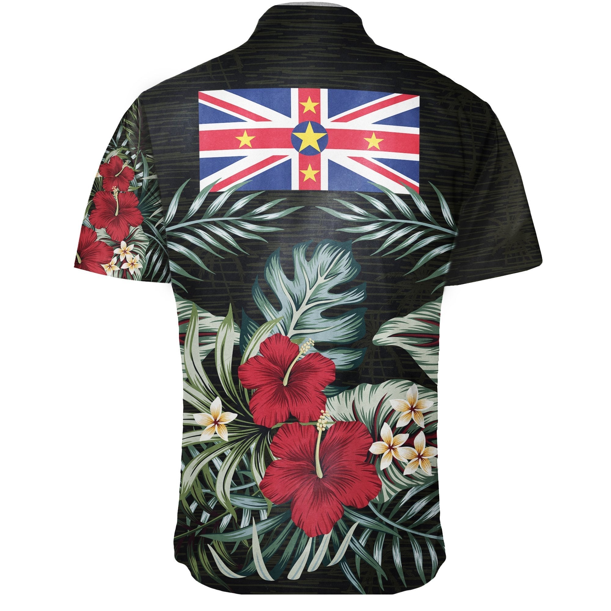 Niue Hibiscus Short Sleeve Shirt - Vibe Hoodie Shop