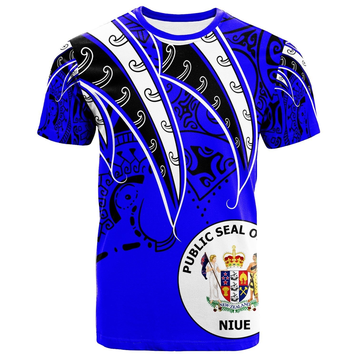 Niue T shirt - Tropical Leaf Blue Color - Vibe Hoodie Shop