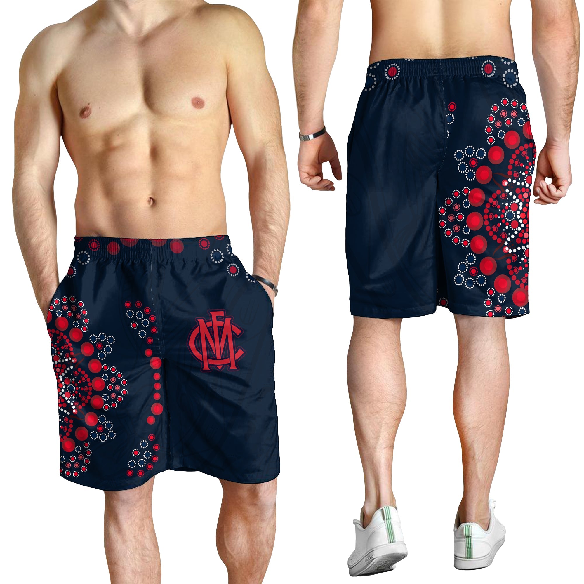 Demons Football Men Shorts Melbourne Indigenous - Vibe Hoodie Shop