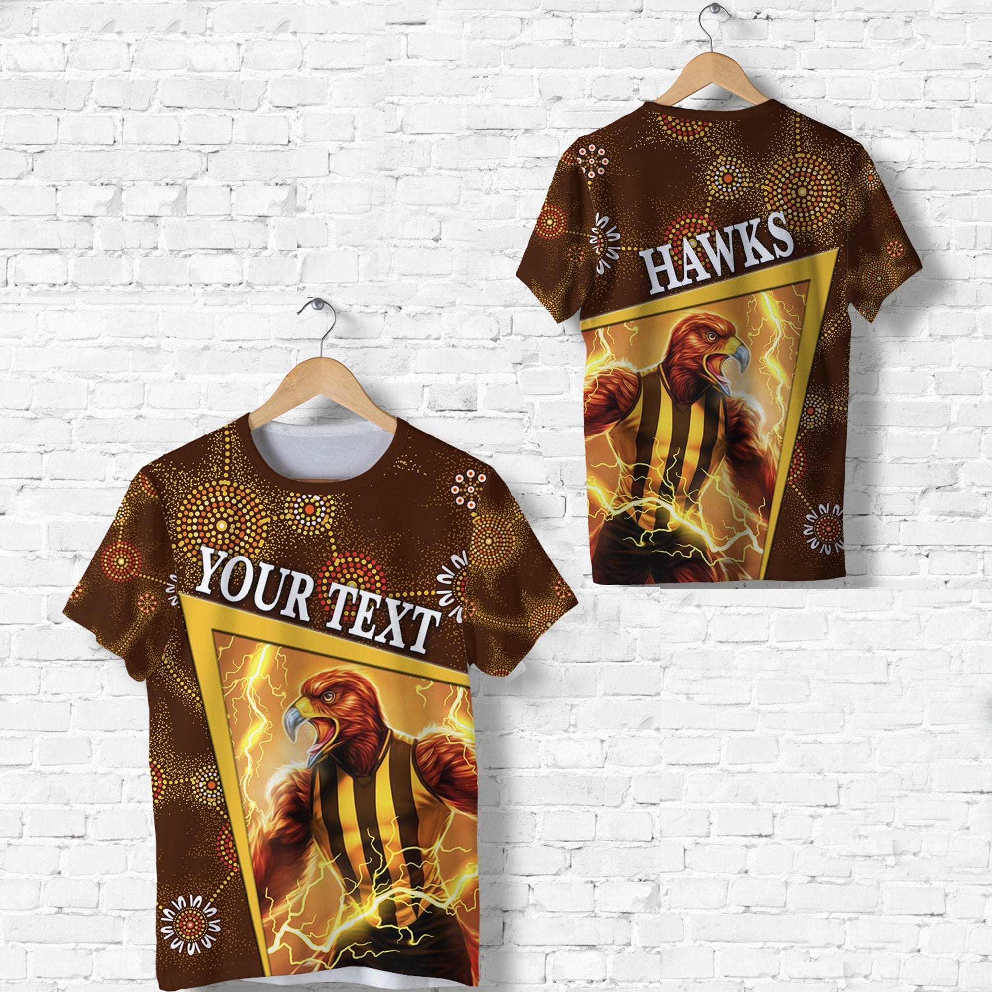 (Custom Personalised) Hawthorn T shirt Hawks Indigenous Limited Edition NO.1 - Vibe Hoodie Shop