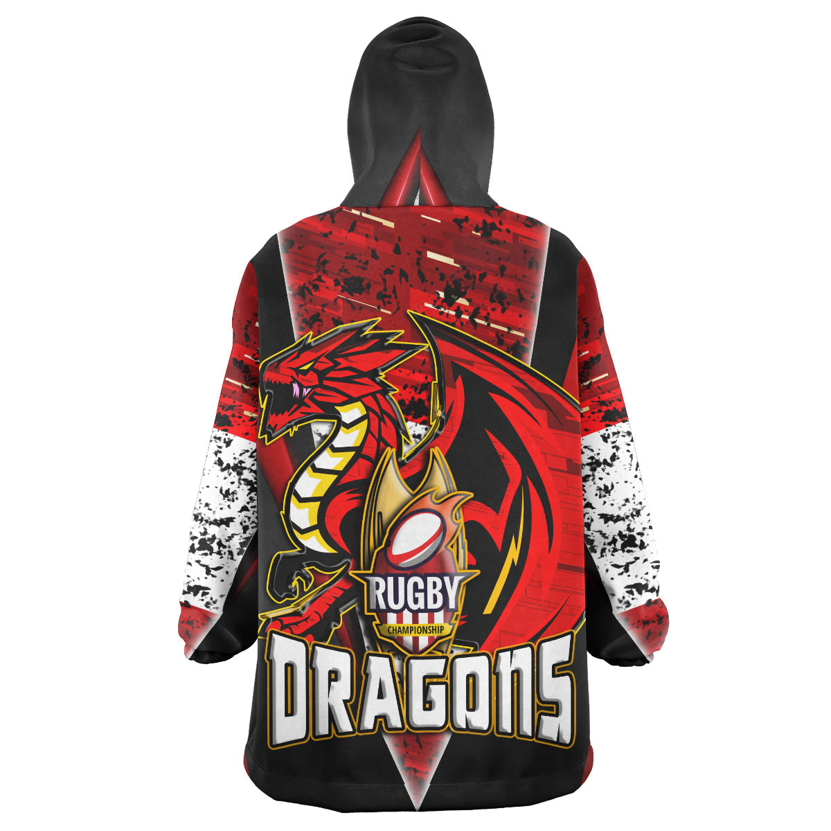St. George Rugby Snug Hoodie - Custom Dragon Rugby Cup Final Series Champions Sport Style Personalised Player And Number Wearable Blanket Hoodie - Vibe Hoodie Shop