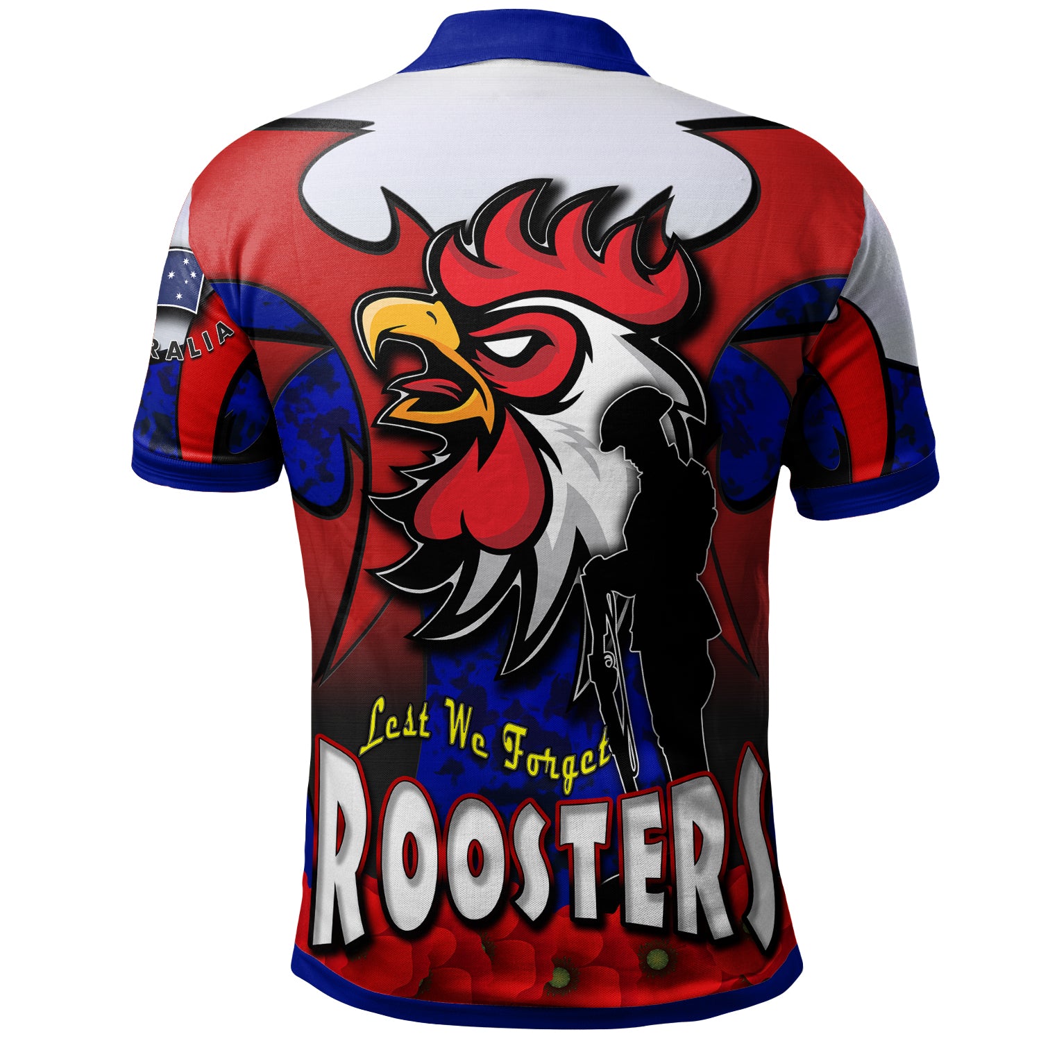 Roosters Rugby Polo Shirt - Custom Roosters Remembrance Day And Poppies Polo Shirt - Vibe Hoodie Shop