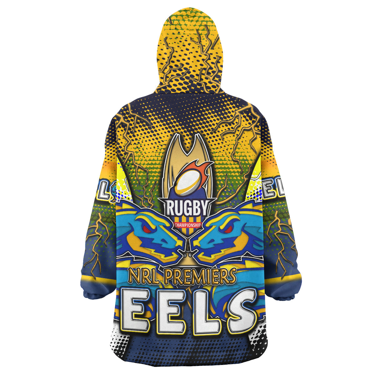 Eels Rugby Snug Hoodie - Custom Eels Rugby League Final Series Champions Personalised Name And Number Wearable Blanket Hoodie - Vibe Hoodie Shop