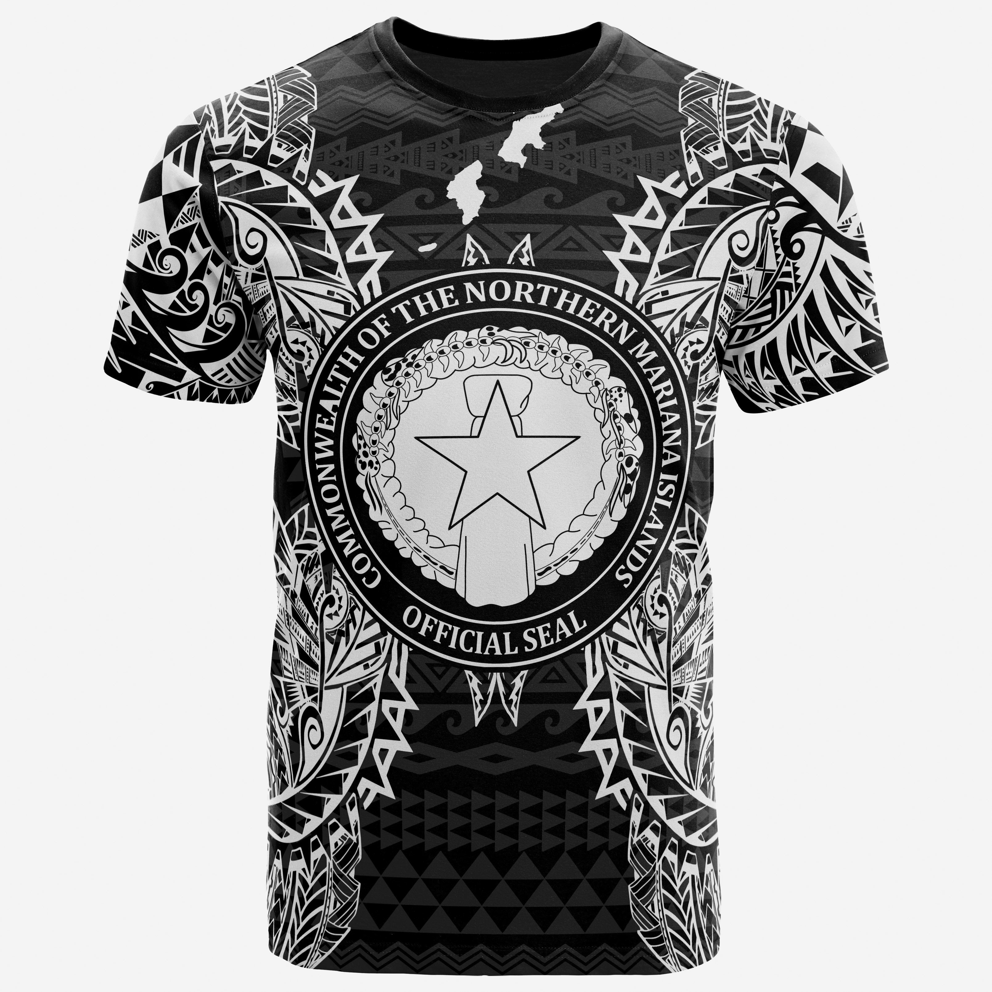 Vibe Hoodie Northern Mariana Islands All T shirt - Northern Mariana Islands Seal Map Polynesian Tattoo White Black - Vibe Hoodie Shop