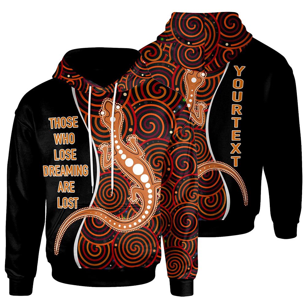 Aboriginal Personalised Hoodie - Indigenous Lizard Dreaming - Vibe Hoodie Shop