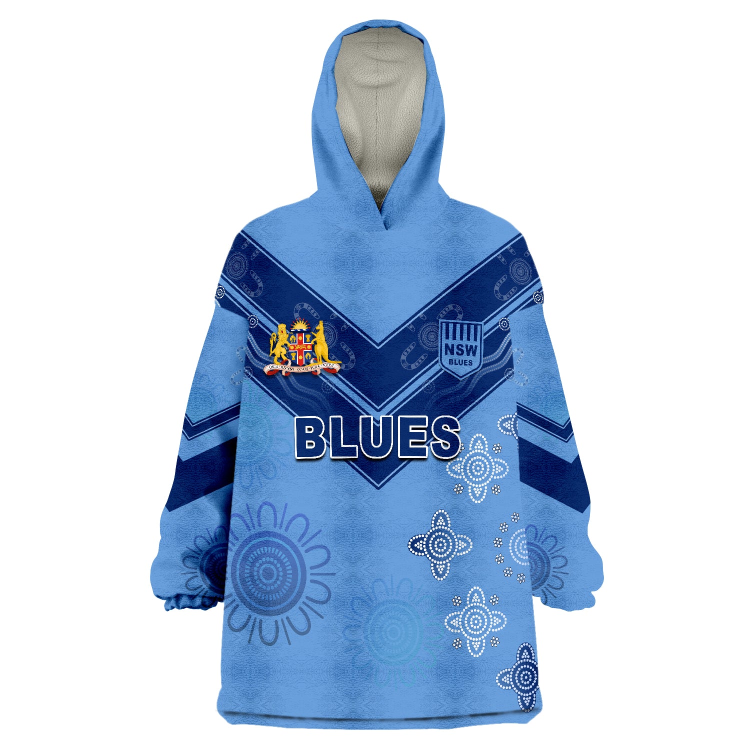 NSW Blues Indigenous Rugby New South Wales Wearable Blanket Hoodie - Vibe Hoodie Shop