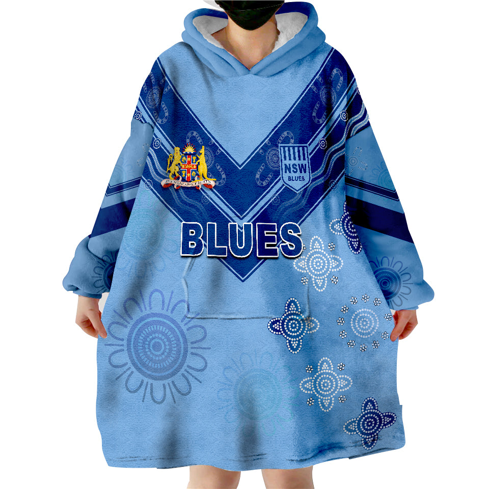 NSW Blues Indigenous Rugby New South Wales Wearable Blanket Hoodie - Vibe Hoodie Shop