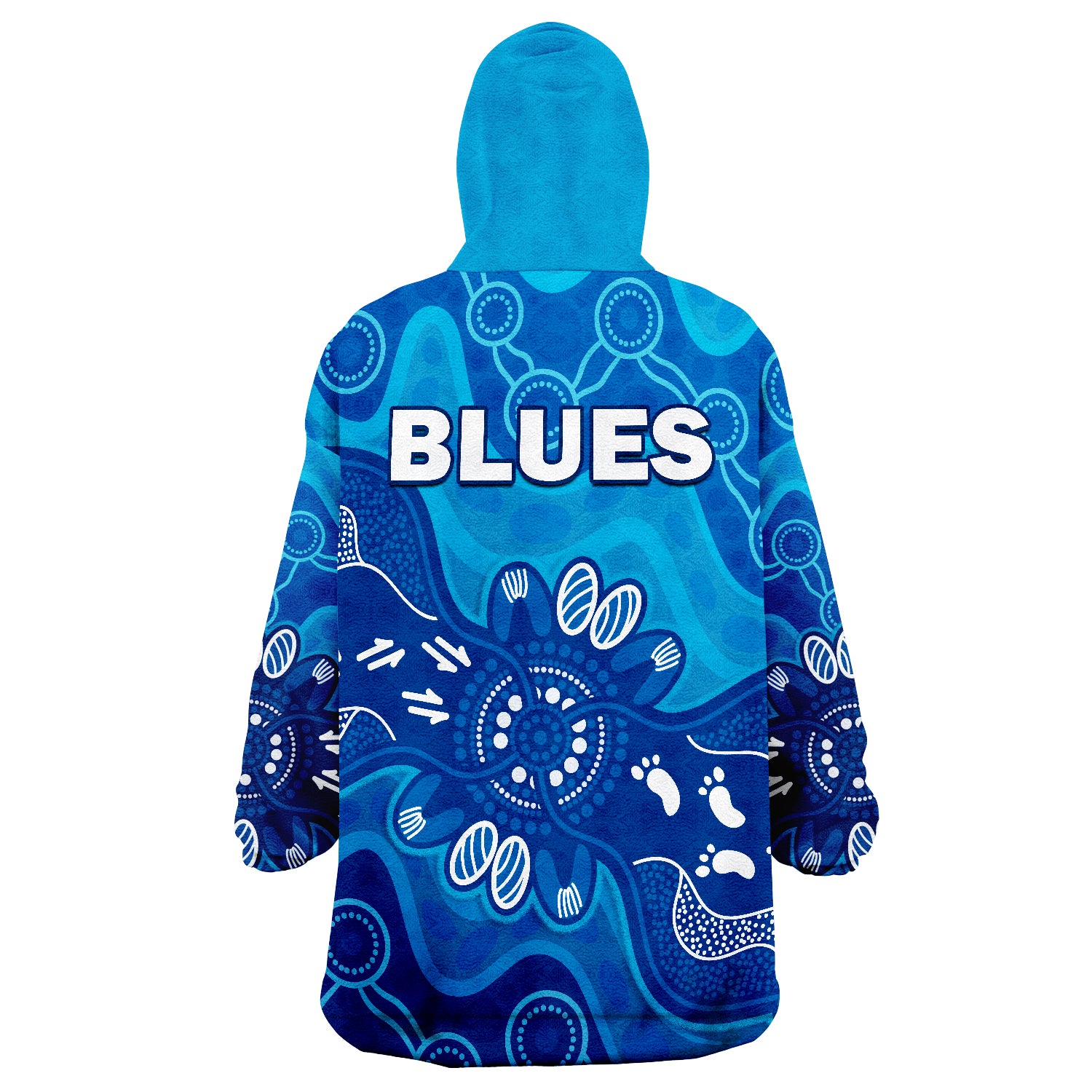 NSW Blues New South Wales Aboriginal Art Wearable Blanket Hoodie - Vibe Hoodie Shop