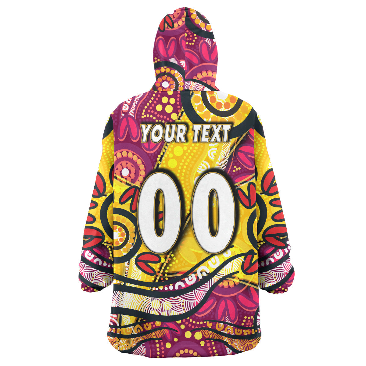 NRLW Broncos Rugby Snug Hoodie - Custom Broncos Rugby Women's Rugby League Aboriginal Dot Painting Woman Wearable Blanket Hoodie - Vibe Hoodie Shop