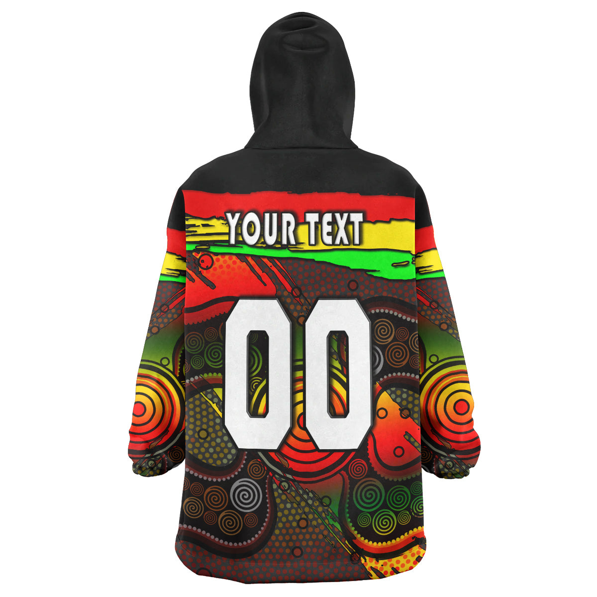 Panthers Rugby Snug Hoodie - Custom Panther With Aboriginal Style Of Dot Painting Personalised Player And Number Wearable Blanket Hoodie RLT14 - Vibe Hoodie Shop