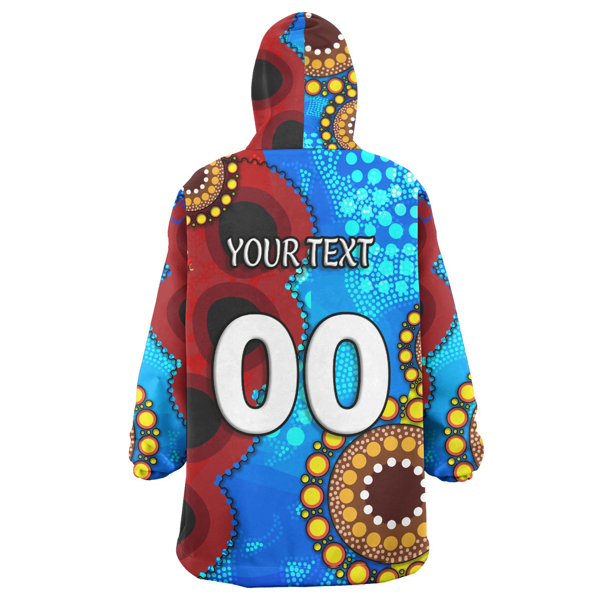 Knights Rugby Snug Hoodie - Custom Knights Ball Australian Aboriginal Painting Personalised Player And Number Wearable Blanket Hoodie RLT14 - Vibe Hoodie Shop