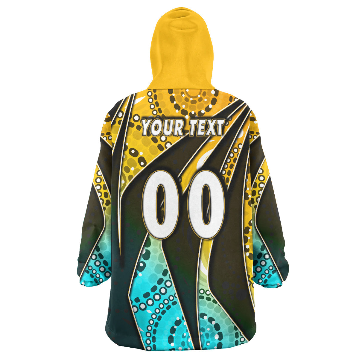 Titans Rugby Snug Hoodie - Custom Titans Rugby Ball Aboriginal Style Personalised Player And Number Wearable Blanket Hoodie - Vibe Hoodie Shop