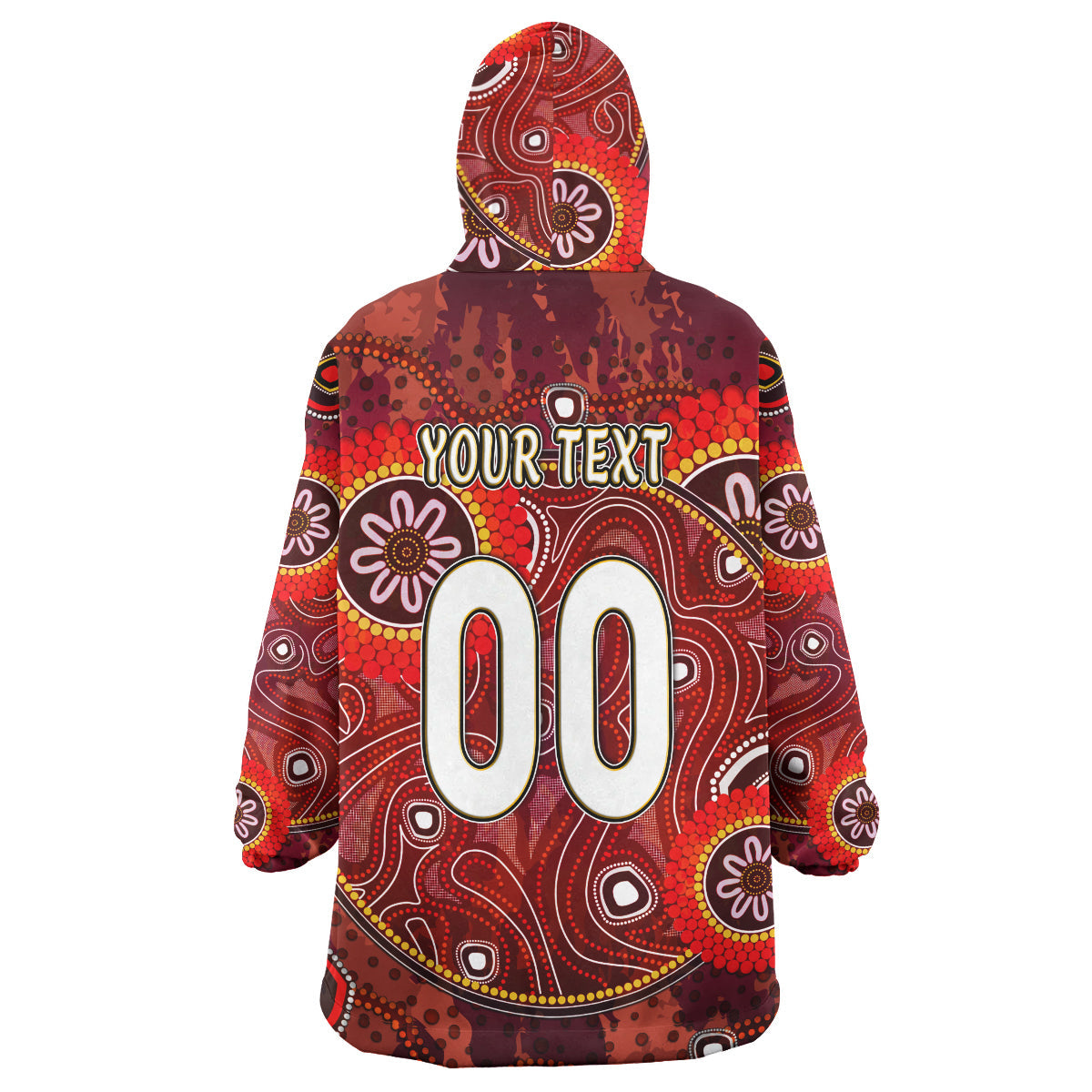 Maroons Rugby Snug Hoodie - Custom Maroons Kangaroo With Aboriginal Style Of Dot Painting Personalised Player And Number Wearable Blanket Hoodie RLT14 - Vibe Hoodie Shop