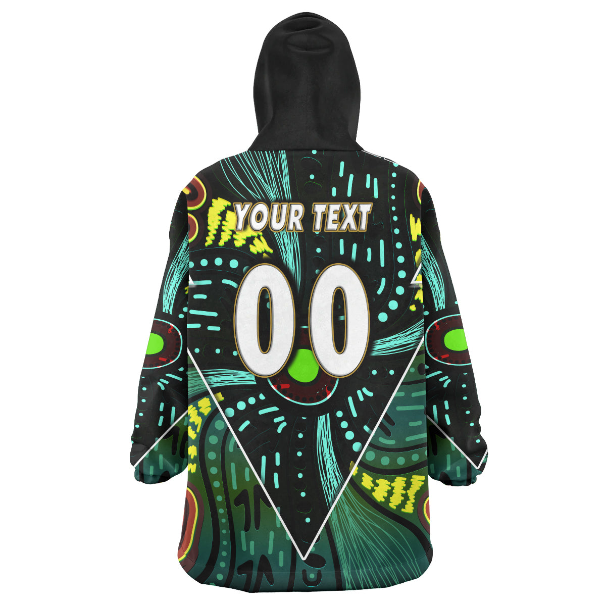 Wallabies Rugby Snug Hoodie - Custom Kangaroo Rugby Championship Sport Aboriginal Culture Personalised Player And Number Wearable Blanket Hoodie - Vibe Hoodie Shop