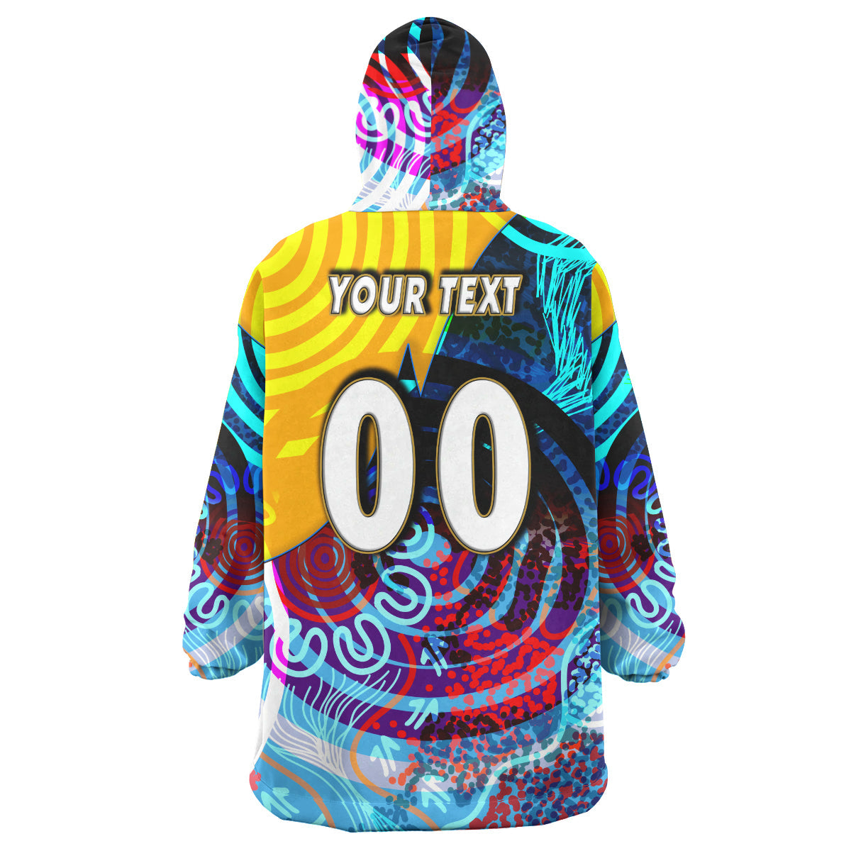 NRLW Titans Rugby Snug Hoodie - Custom Titans Women's Rugby League Aboriginal Dot Painting Player And Number Woman Wearable Blanket Hoodie - Vibe Hoodie Shop