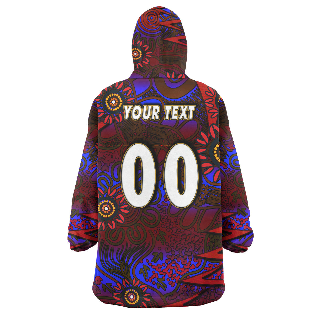 NRLW Knights Rugby Snug Hoodie - Custom Knights Women's Rugby League Aboriginal Style Player And Number Woman Wearable Blanket Hoodie - Vibe Hoodie Shop