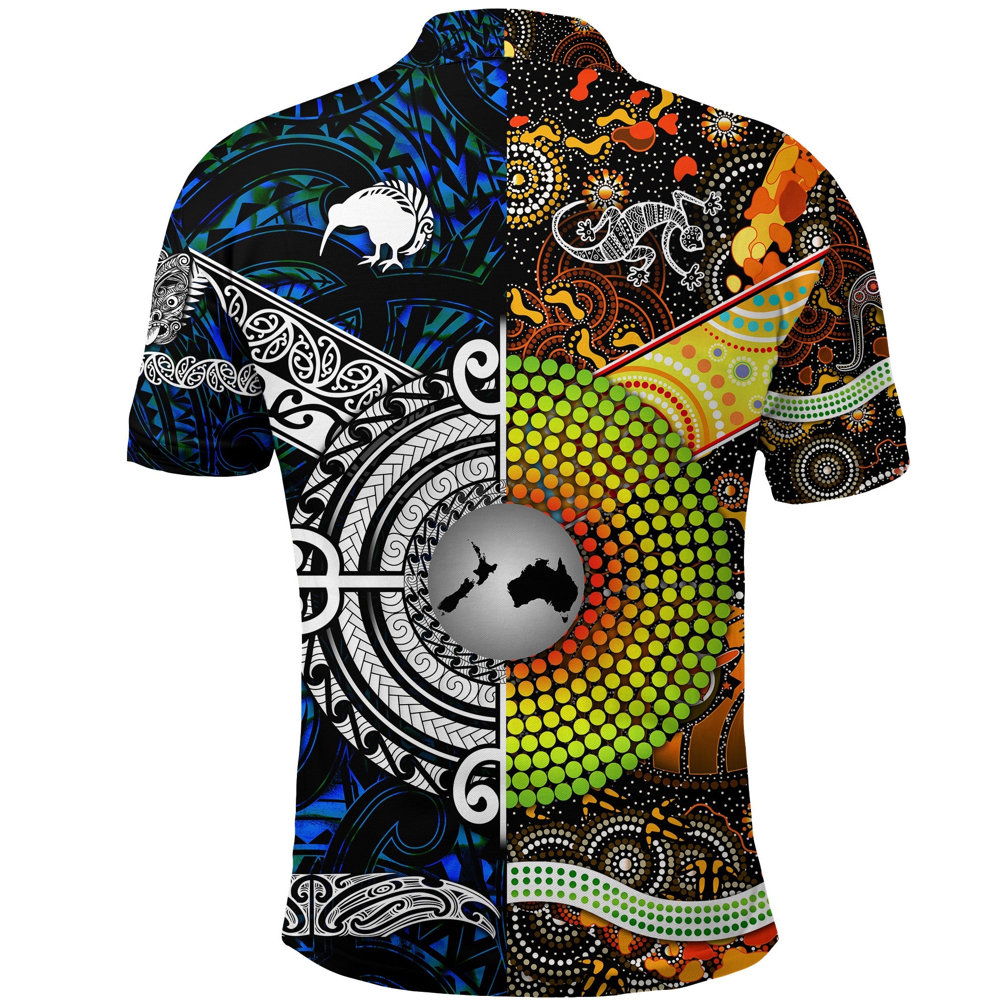 (Custom Personalised) New Zealand Maori Aotearoa And Australia Aboriginal Polo Shirt Together - Blue - Vibe Hoodie Shop