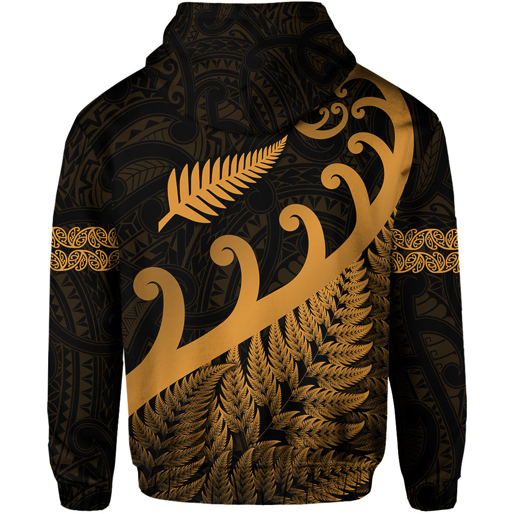New Zealand Rugby Maori Hoodie Silver Fern Koru Vibes - Gold LT8 - Vibe Hoodie Shop