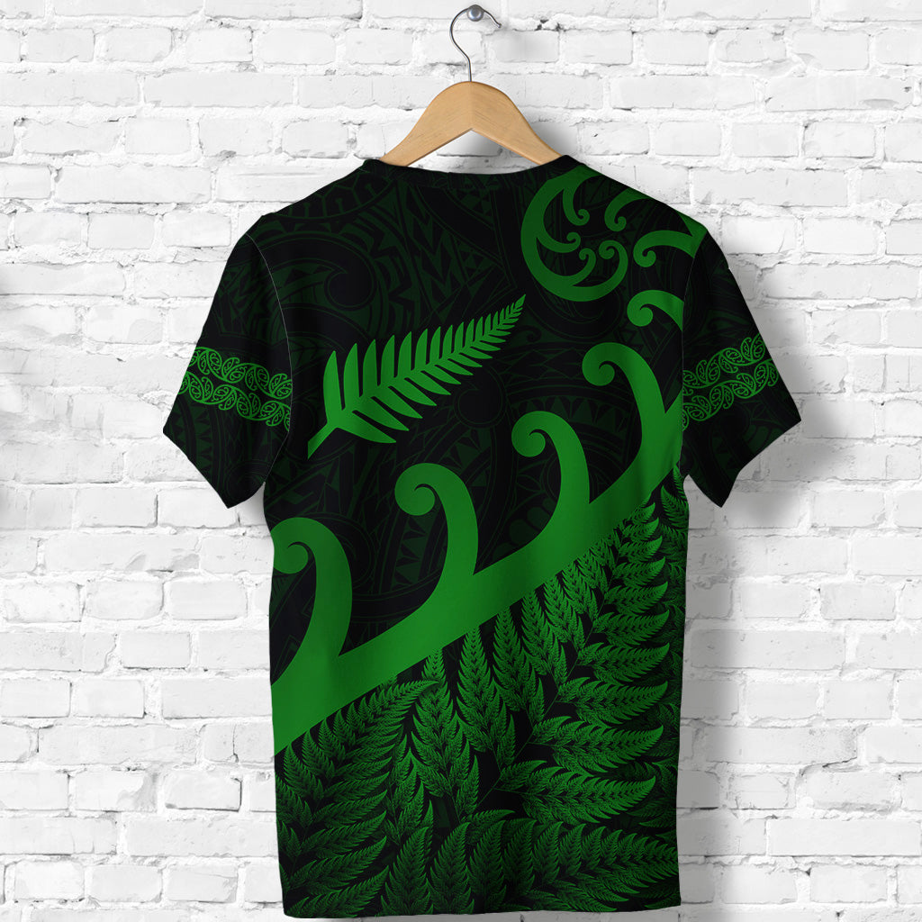 New Zealand Rugby Maori T shirt Silver Fern Koru Vibes - Green - Vibe Hoodie Shop